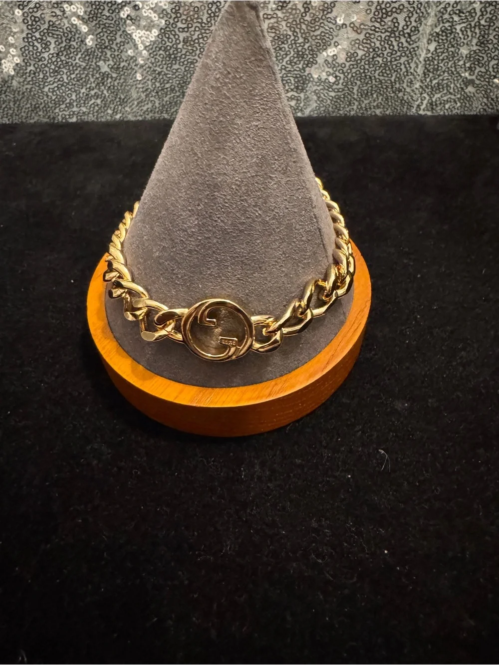 Gucci Gold Chain Marmont Medallion Interlocking Bracelet